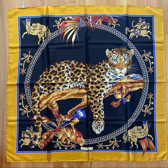 Salvatore Ferragamo Accessories - ❌SOLD❌ SALVATORE FERRAGAMO Silk Leopard Scarf